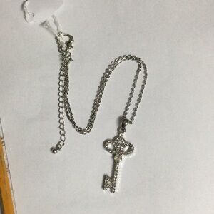 Silver Key Pendant Necklace